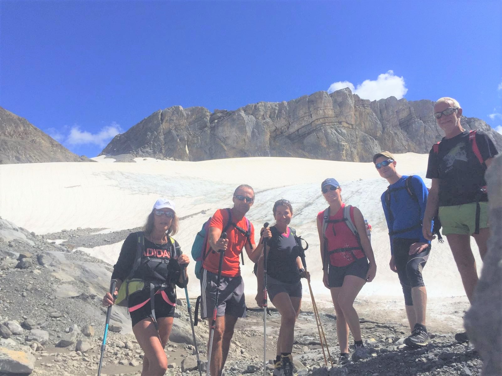 Notre groupe au pied du glacier