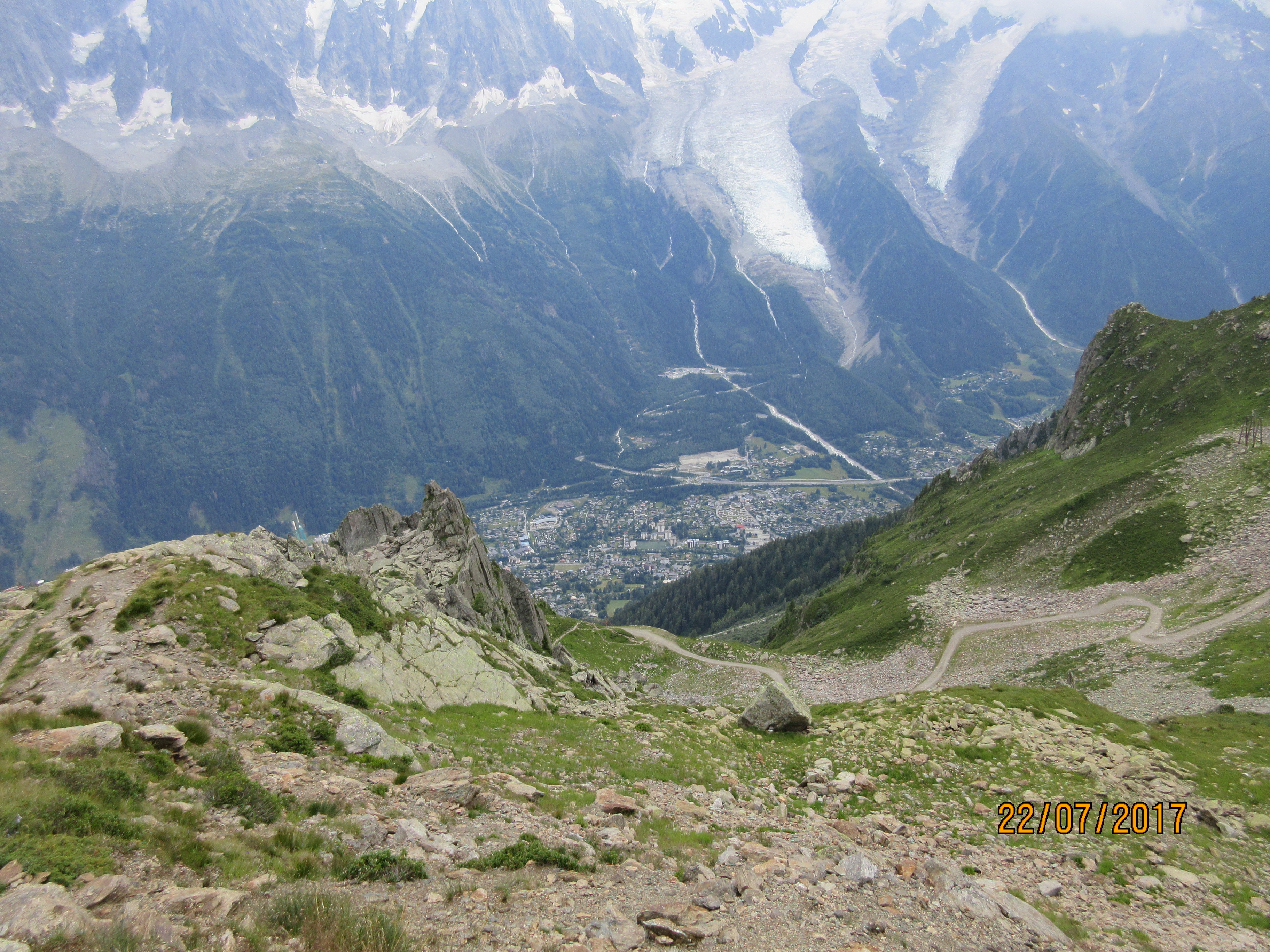 Du col du Brévent, vue sur Chamonix