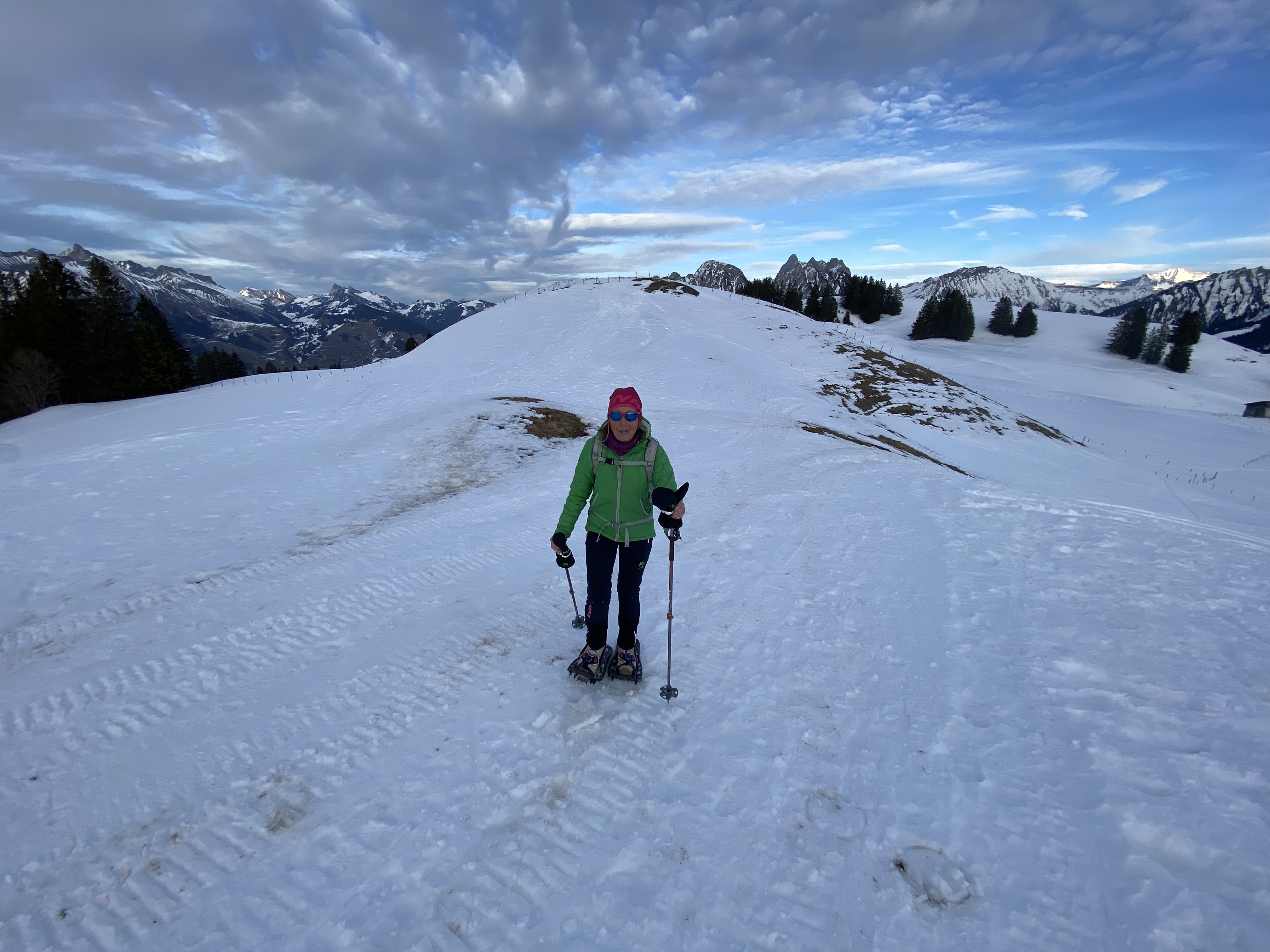 Sur le tracé de la dameuse