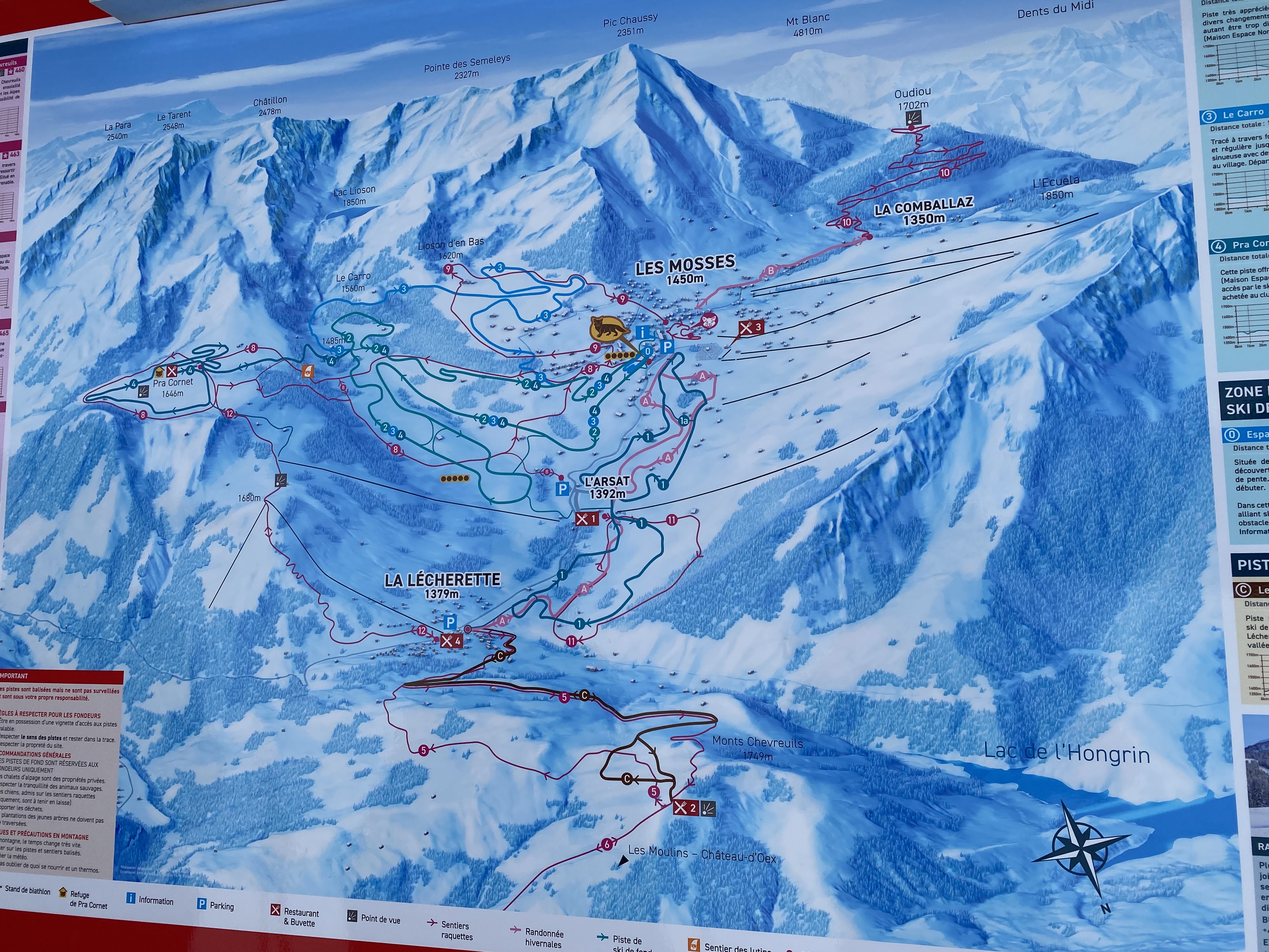Carte du domaine skiable et des sentiers de raquettes