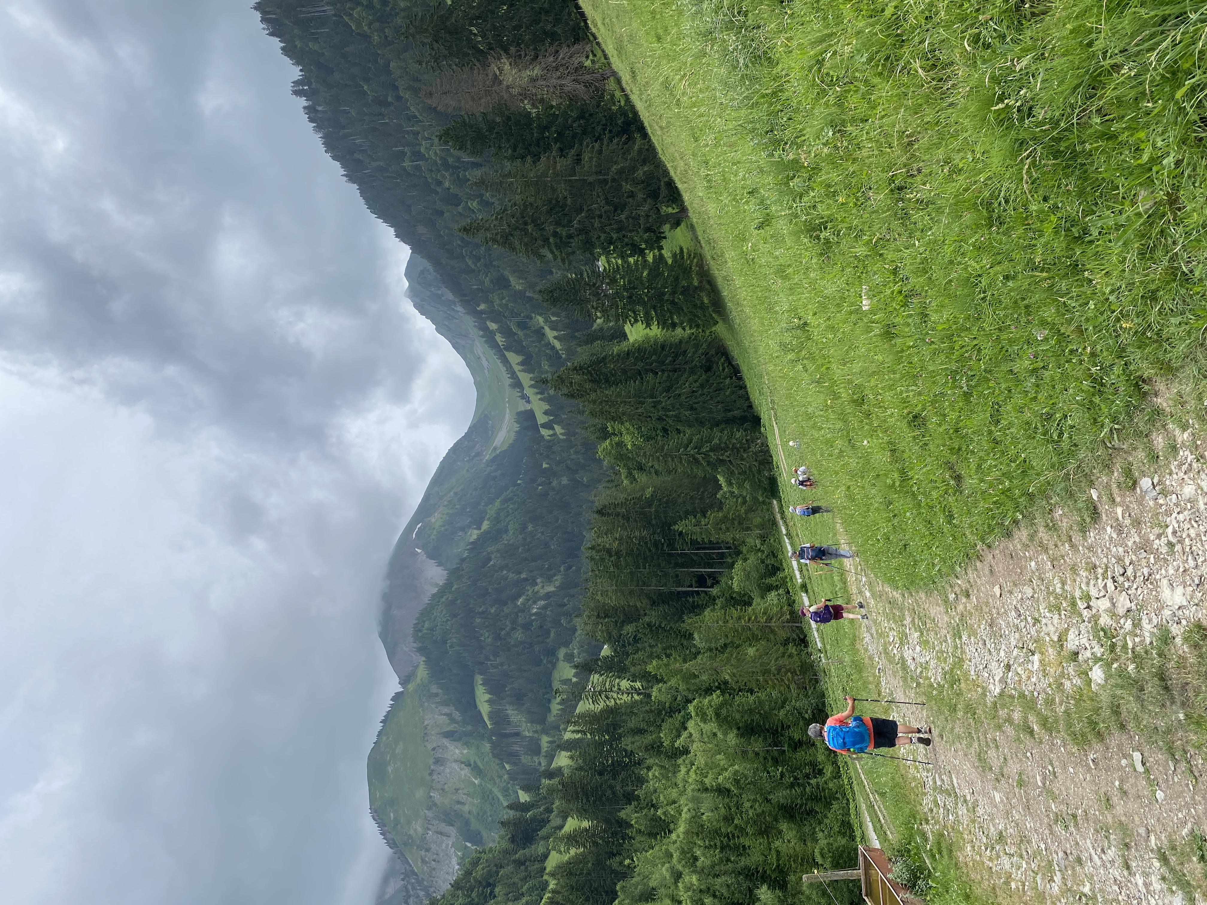 Le retour avec, sur la droite, le col du Tsermon et Le Van