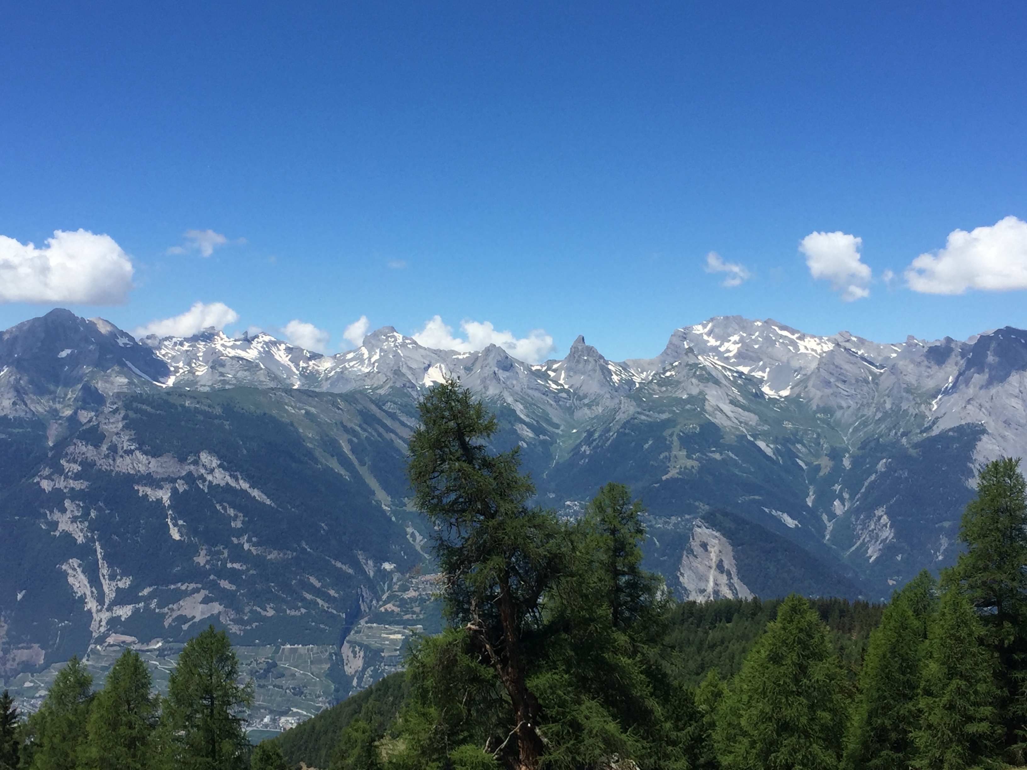 Vue sur La Dent de Morcles, le Petit Muveran et le Grand Muveran